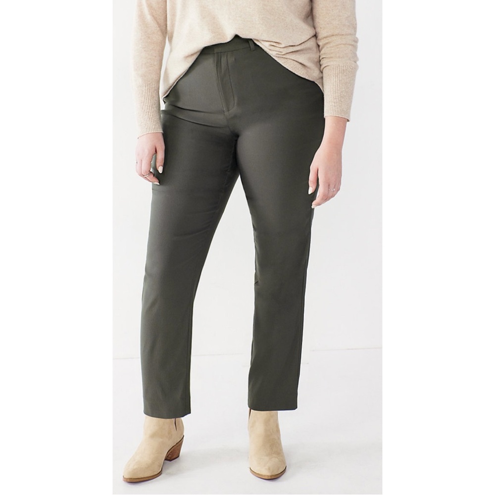 NWT Nine West Slim-Cut Ankle Pants Gray Plus Size 24W